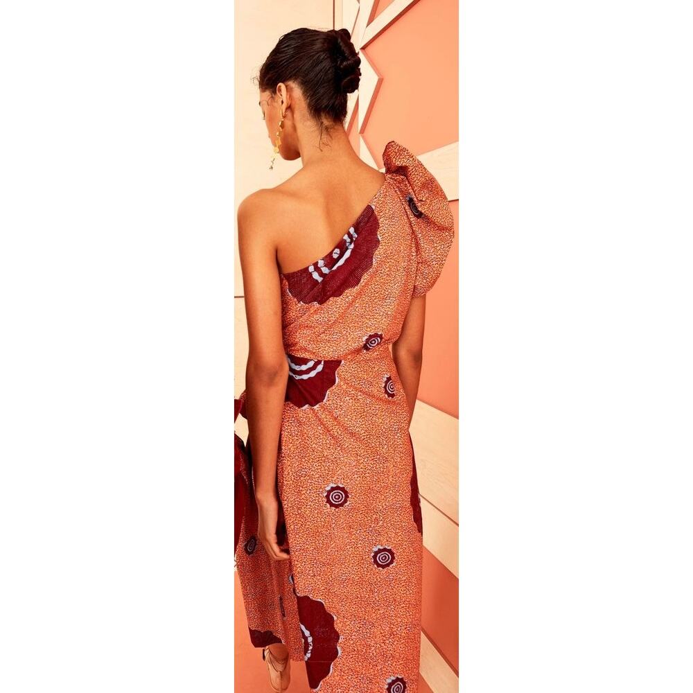 Ulla Johnson Idra One Shoulder Midi Dress Sand Dollar Sz 4 Luxary Boho - Picture 9 of 9